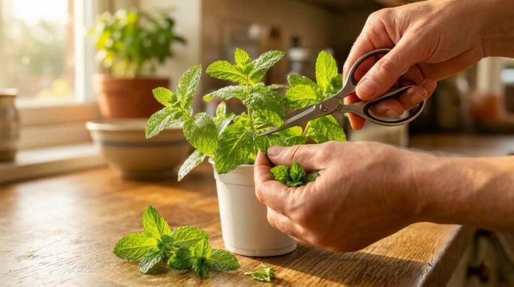 How to plant mint in a cup to decorate and perfume the whole house? 4 plant mint hearvasting leaves