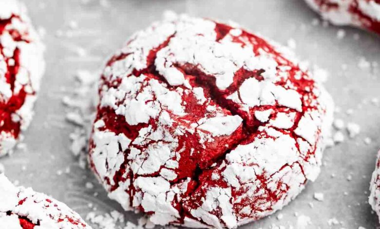 Red Velvet Crinkle Cookies 1 Red Velvet Crinkle Cookies
